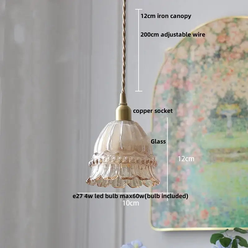 Modern olive green and copper glass led pendant lamp with a delicate fluted design and gold-toned decorbites copper glass accents