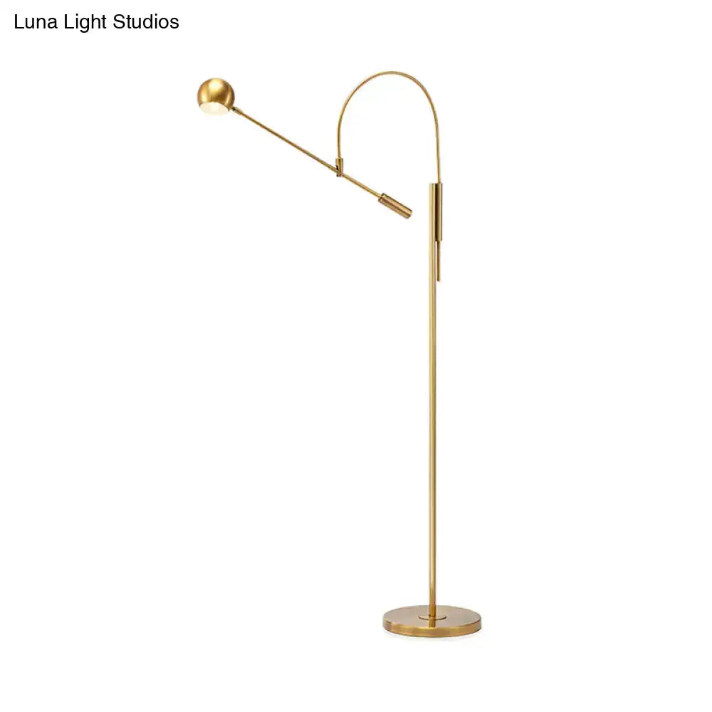 Decorbites modern black metal floor lamp with gold finish and adjustable arms featuring 110v-120v for living room use
