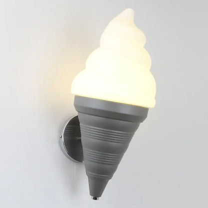 Modern gray ice cream led wall sconce with glowing creamy white top for kids bedroom decorbites ice cream cream led wall