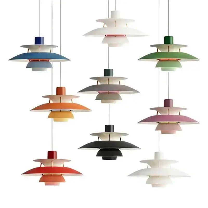 Modern orange and white tiered umbrella pendant light with colorful layered shades for kitchen decorbites colorful umbrella