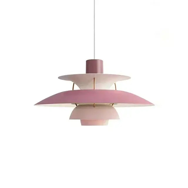 Modern orange and white tiered umbrella pendant light with concentric shades by decorbites colorful umbrella pendant