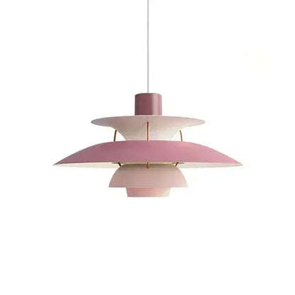 Modern orange and white tiered umbrella pendant light with concentric shades by decorbites colorful umbrella pendant