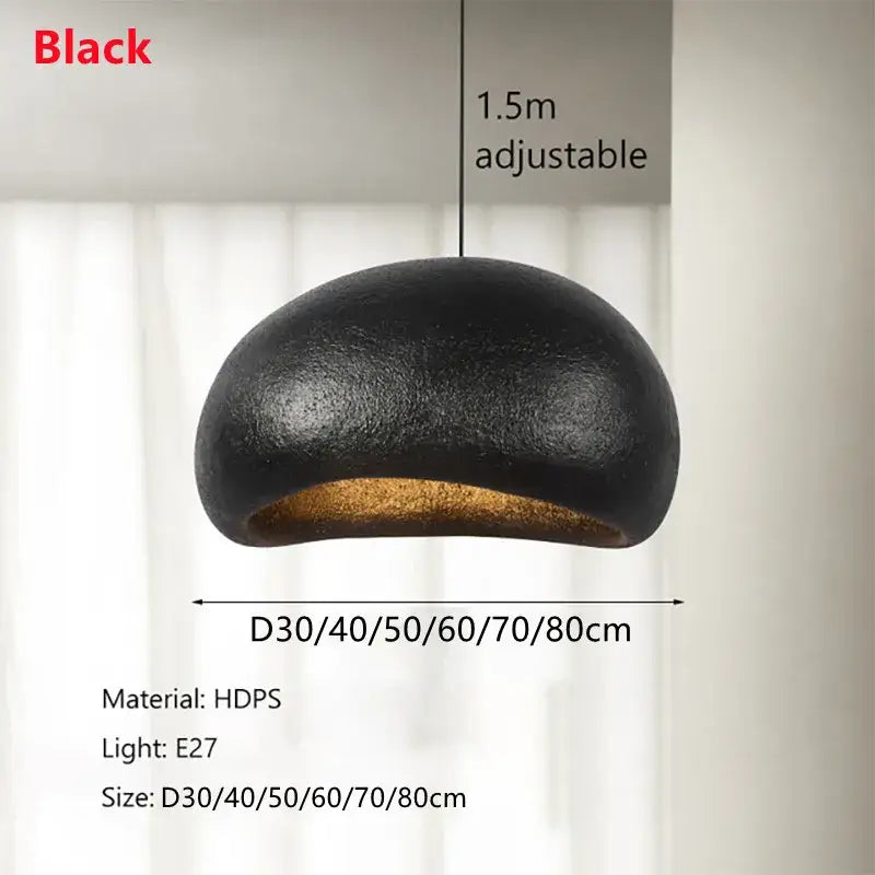 Black hdps pendant lamp with matte finish and gold interior lining for modern organic off-white cloud pendant lamp decorbites handmade led chandelier