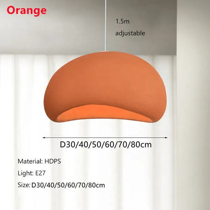 Orange hdps pendant lamp with smooth curved dome design and adjustable 1.5m hanging length by decorbites handmade led chandelier