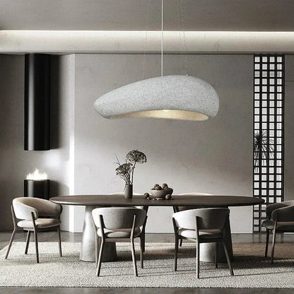 Modern oval gray and gold textured cloud pendant lights with warm glow for dining room decorbites loft e27 lighting