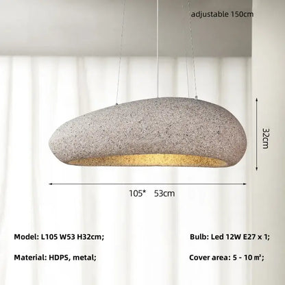 Modern oval gray and gold pendant lights with stone texture and warm led glow for decorbites loft dining room decorbites loft e27
