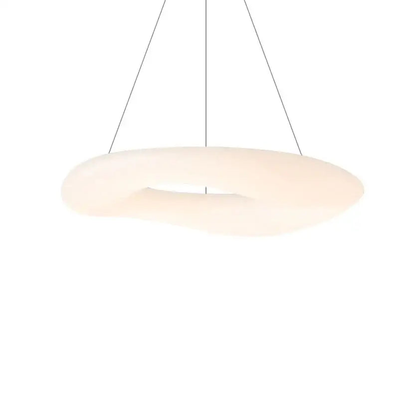 Modern oval white cozy cotton ceiling chandelier with a frosted acrylic ring design for bedroom decorbites cozy cotton ceiling