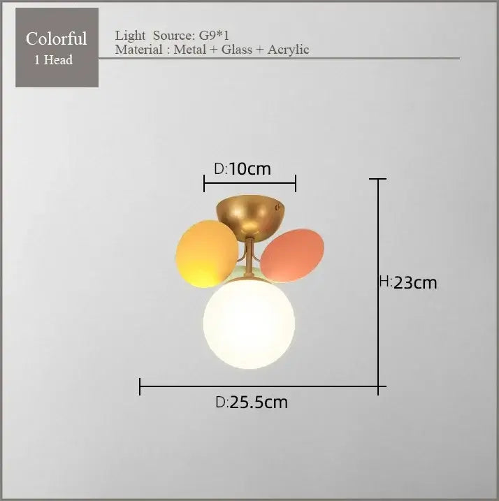 Modern pastel spherical frost glass ceiling chandelier with brass base and yellow orange white orbs for bedroom decorbites frost glass