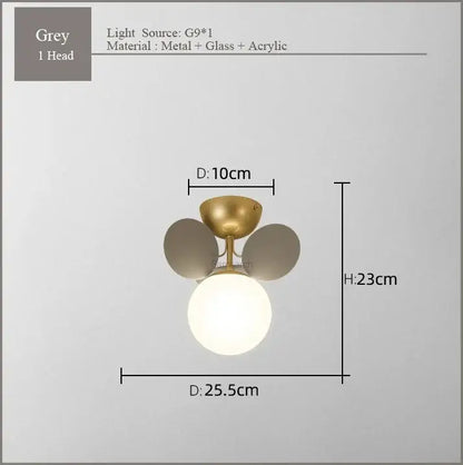 Modern pastel spherical frost glass ceiling chandelier with brass base and matte grey glass discs for bedroom decorbites frost glass