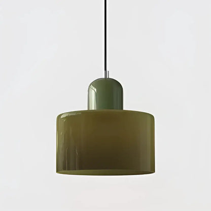 Modern pastel stained glass cord pendant set of 4 with olive-green glass pendant light and metallic suspension for kitchen use