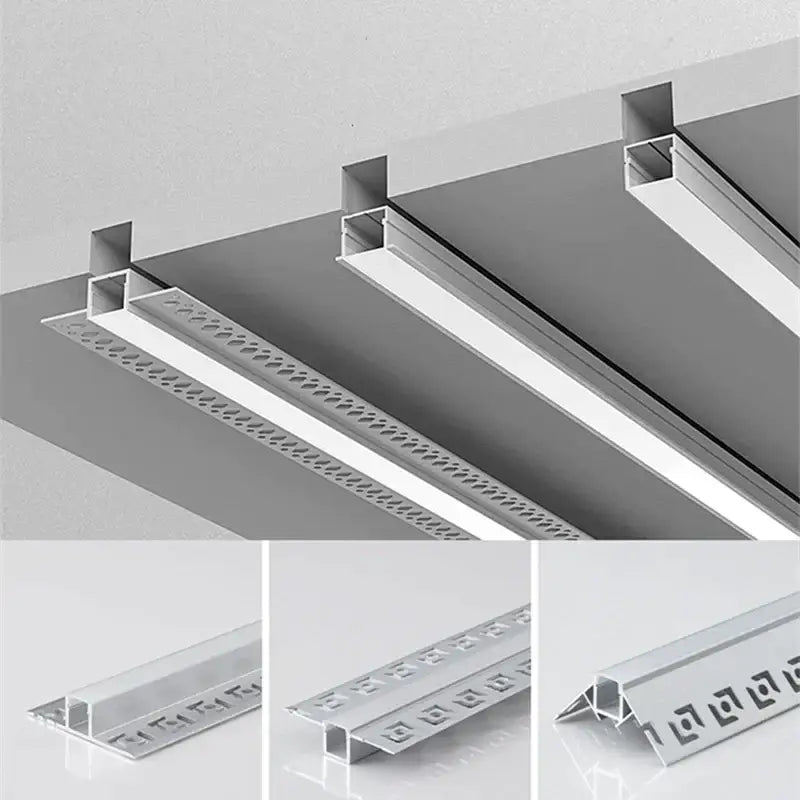 Modern perforated silver led aluminum profile ceiling light track with sleek design and decorative perforated pattern