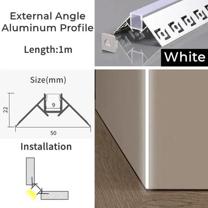 White modern perforated led aluminum profile with sleek geometric design and precise 1m length for living room light track