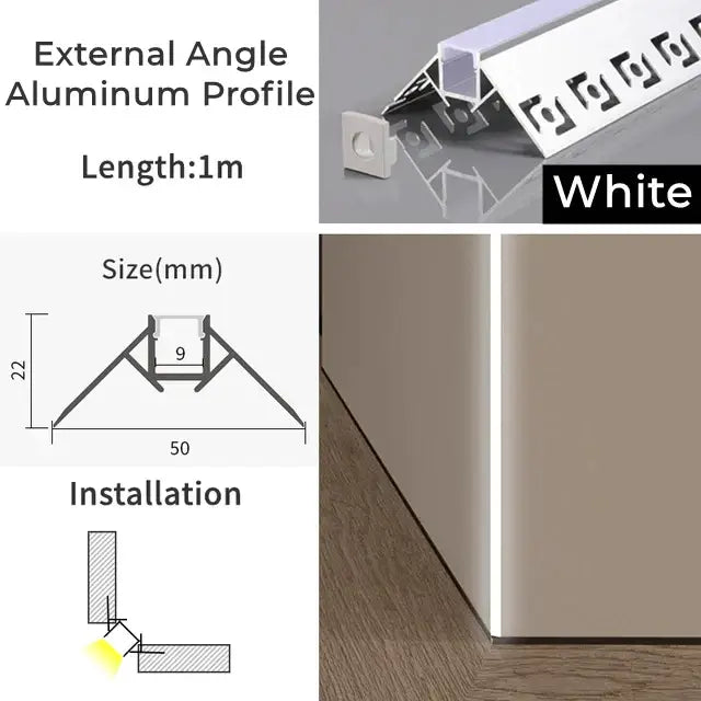 White modern perforated led aluminum profile with sleek geometric design and precise 1m length for living room light track