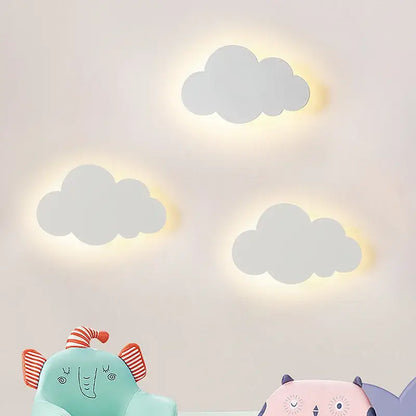 Three soft gray decorbites cloud wall lights with gentle glow for modern pink blue and yellow bedroom led decor