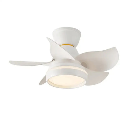 Modern pink and white kids ceiling fan with remote control featuring white blades and integrated led light