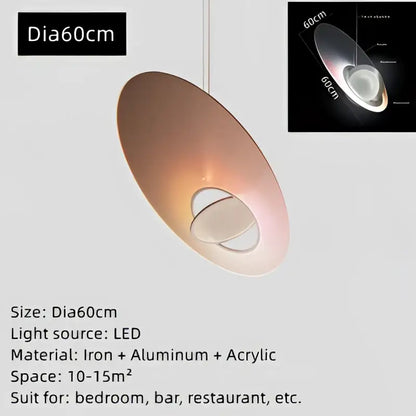 Modern pink and white oval glass pendant light with sleek copper metallic finish and concentric cutouts for dining room decorbites colorful pendant