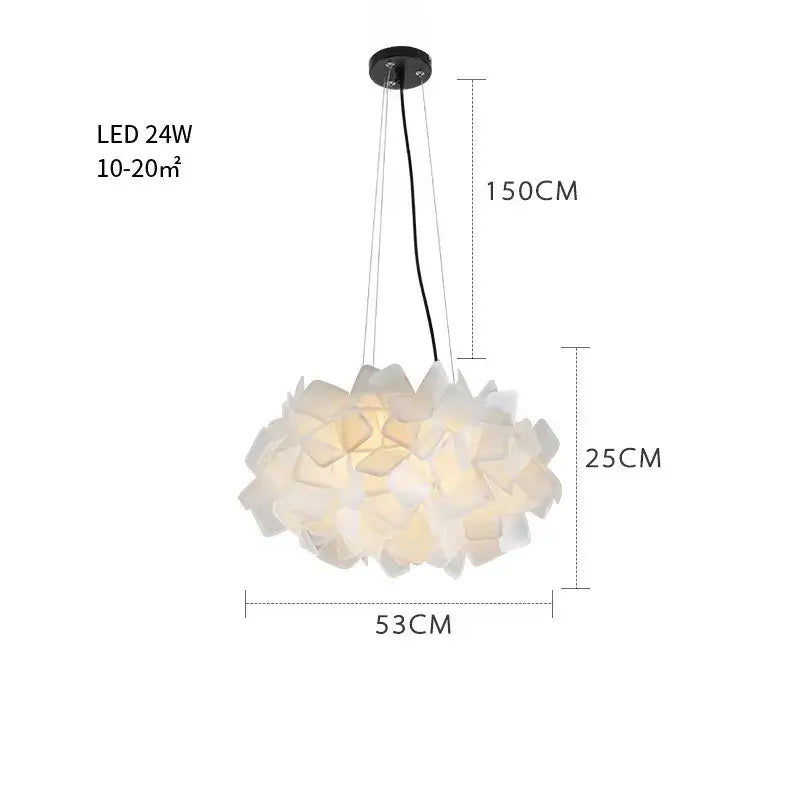 Modern purple and yellow petal led chandelier bedroom pendant light with soft white flower-shaped decorbites clizia led fixture