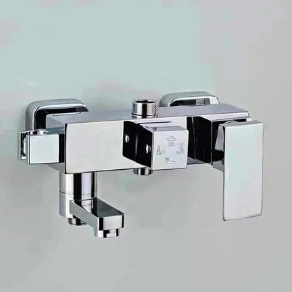 Modern rectangular black chrome bathroom mixer tub valve faucet with chrome bathroom mixer and sleek engraved control panel