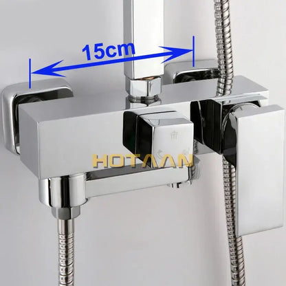 Modern rectangular black chrome bathroom mixer tub valve faucet with chrome finish and two flexible metal hoses decorbites black chrome