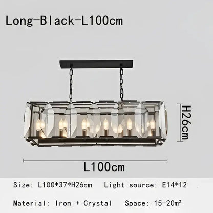 Modern rectangular black iron and crystal chandeliers with 12 e14 bulbs by decorbites crystal chandeliers for dining rooms