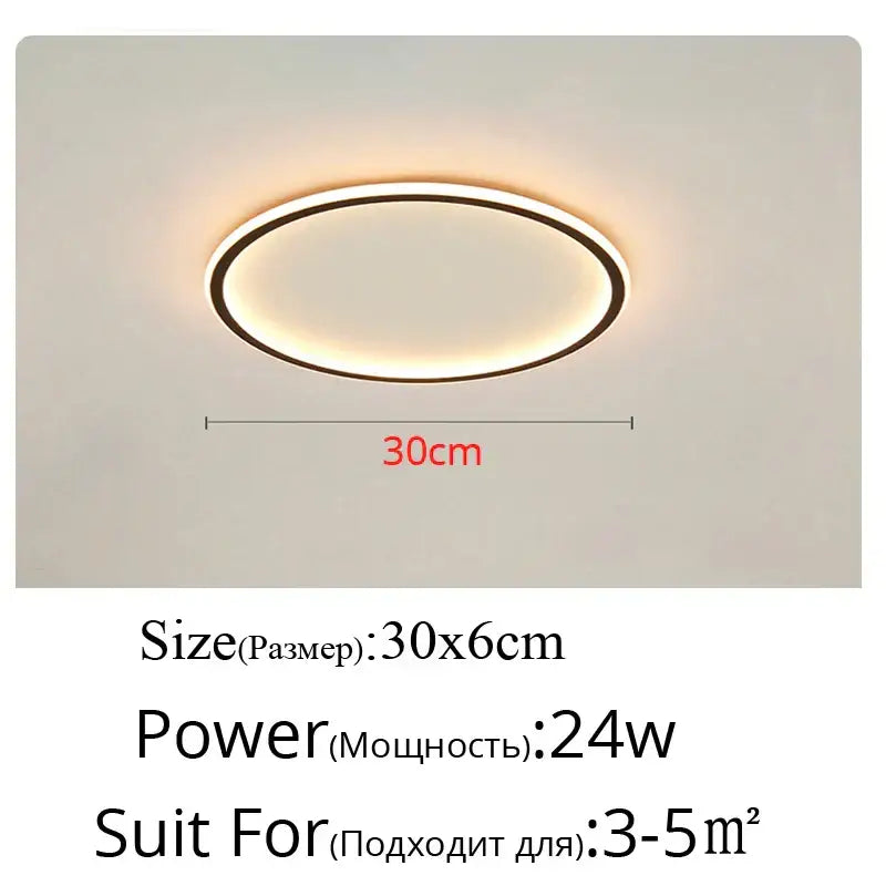 Modern rectangular black dimmable led ceiling chandelier with a sleek circular 30cm decorbites dimmable led light