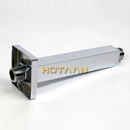 Modern rectangular chrome brass chromed shower arm bathroom wall mount with threaded connections on both ends