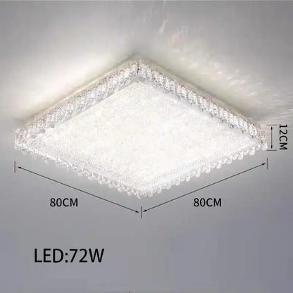 Modern rectangular decorbites crystal led ceiling lighting fixture featuring a sparkling crystal border and textured panel