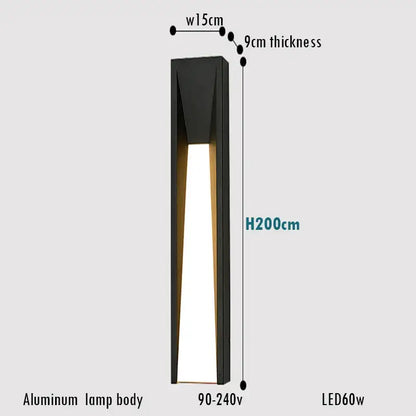 Modern rectangular led black outdoor wall lamp with aluminum body and warm light for patio decorbites led black style