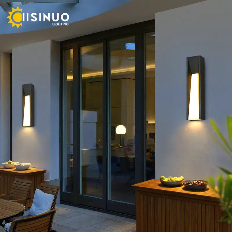 Modern rectangular led black outdoor wall lamp with sleek rectangular design and warm light by decorbites led black