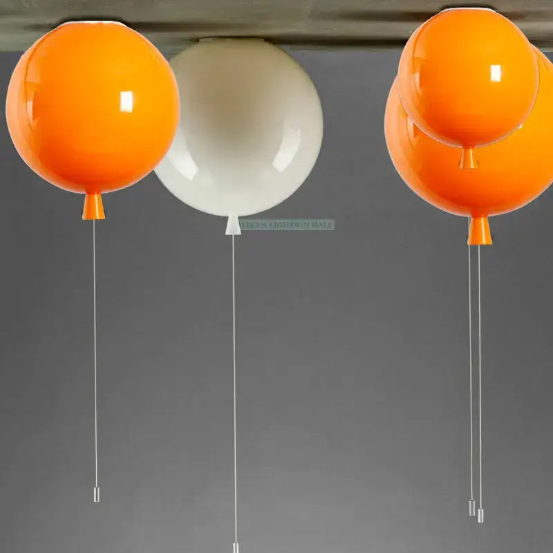 Modern red balloon ball lampshade with vibrant orange and white glossy decorbites colorful balloon ceiling light for children’s room