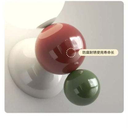Modern red and green spherical acrylic led wall light with glossy finish for kids room by decorbites led wall