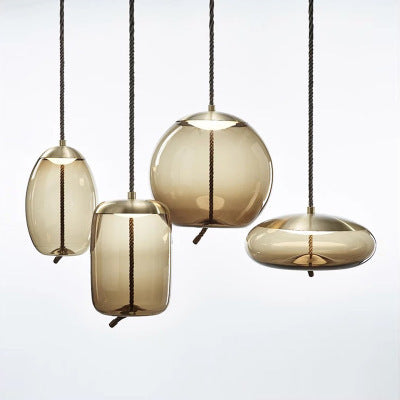 Amber Twine Glass Chandelier