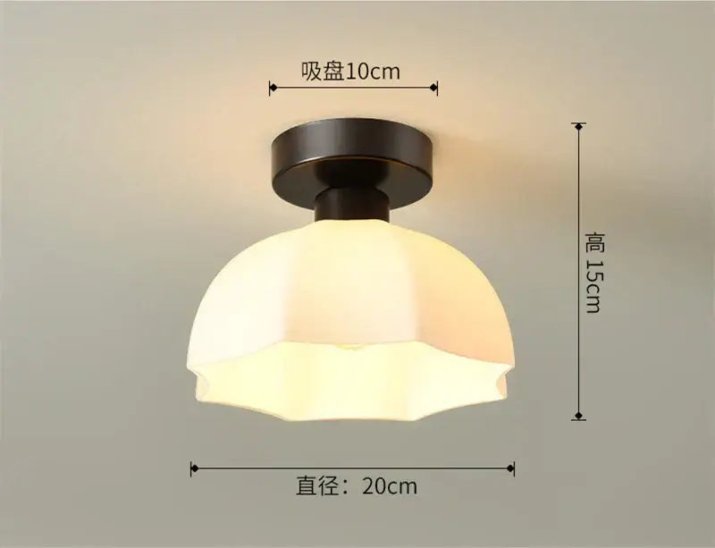 A warm ceiling lamp with dark bronze base and off-white faceted shade for modern decorbites ceramic glass chandelier