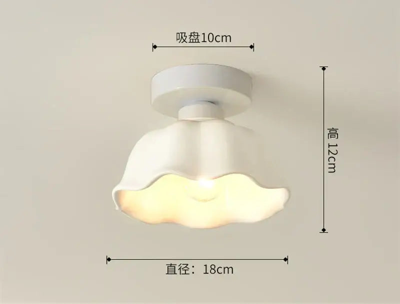 Modern white ceramic glass chandelier with fluted petal shade and 10cm suction cup base by decorbites ceramic glass
