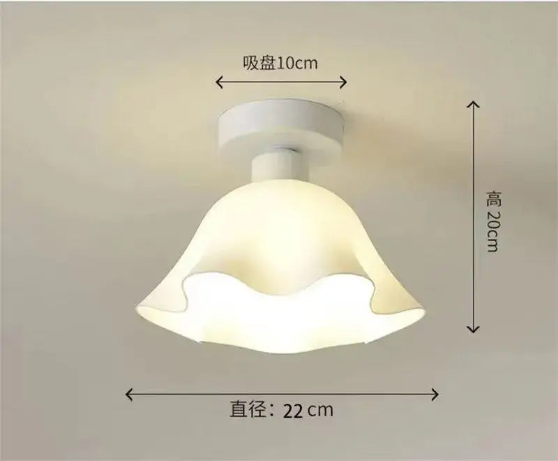 White decorbites ceramic glass chandelier with ribbed fluted shade and 10cm suction cup base for living room light