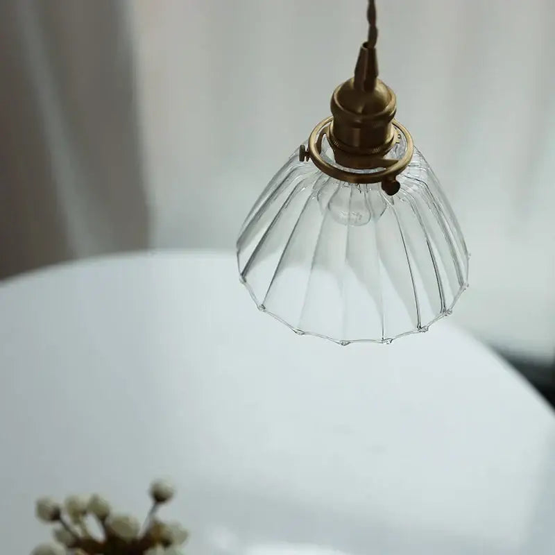 Modern ribbed clear glass pendant light with brass finish metal fixture ideal pendant light decorbites clear glass design