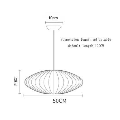 Modern oval pendant lamp with sleek metallic frame and adjustable suspension length for decorbites elegant silk decor