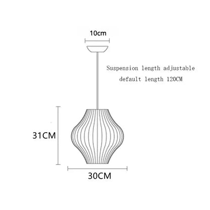 Modern ribbed white elegant silk designer pendant lamp with sleek glass shade and adjustable 120cm suspension length