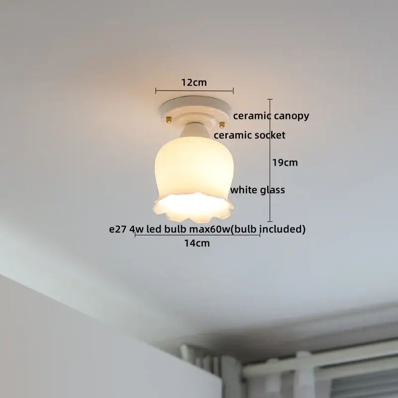 Modern ridged cream ceramic led ceiling light with white ceramic and glass flush-mount design for living room decorbites ceramic led ceiling