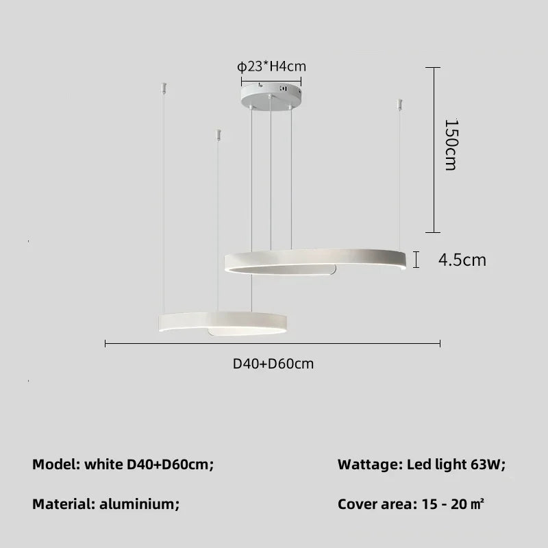 Modern Ring LED Pendant Light in Black or White - Decorbites