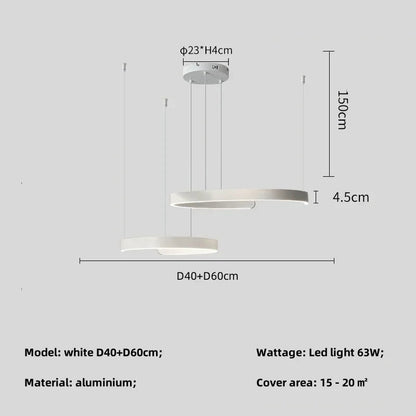 Modern Ring LED Pendant Light in Black or White - Decorbites