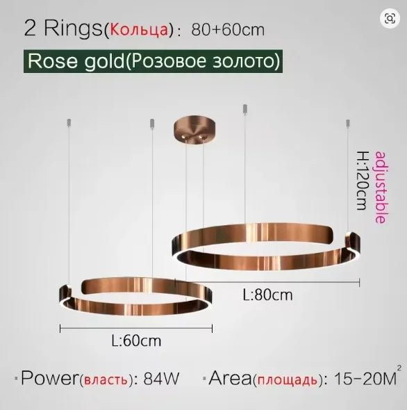 Modern Ring LED Pendant Light in Black or White - Decorbites