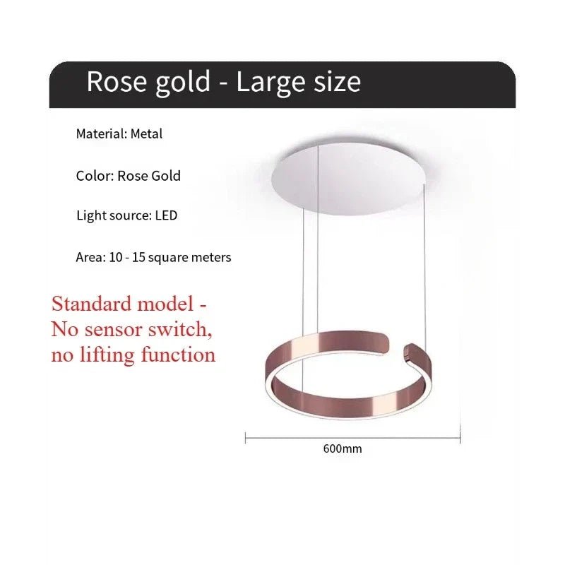 Modern Ring LED Pendant Light in Black or White - Decorbites