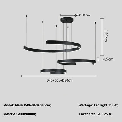 Modern Ring LED Pendant Light in Black or White - Decorbites