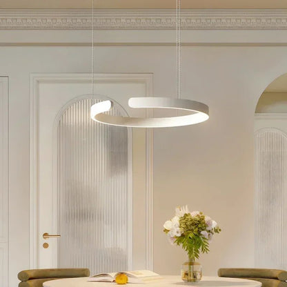 Modern Ring LED Pendant Light in Black or White - Decorbites