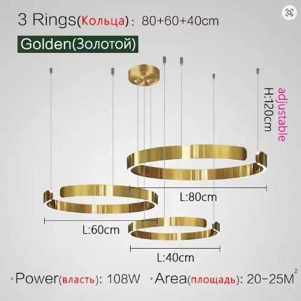 Modern Ring LED Pendant Light in Black or White - Decorbites