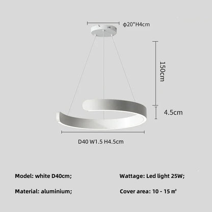 Modern Ring LED Pendant Light in Black or White - Decorbites