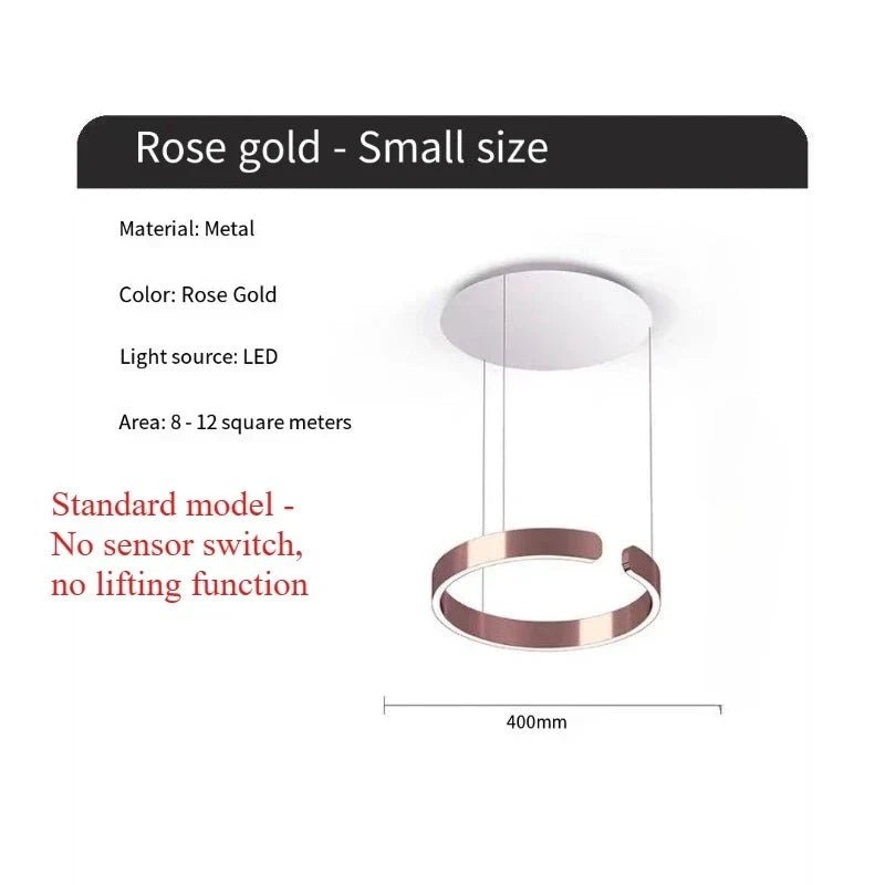 Modern Ring LED Pendant Light in Black or White - Decorbites