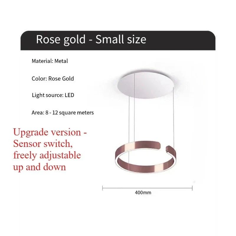 Modern Ring LED Pendant Light in Black or White - Decorbites