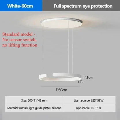 Modern Ring LED Pendant Light in Black or White - Decorbites
